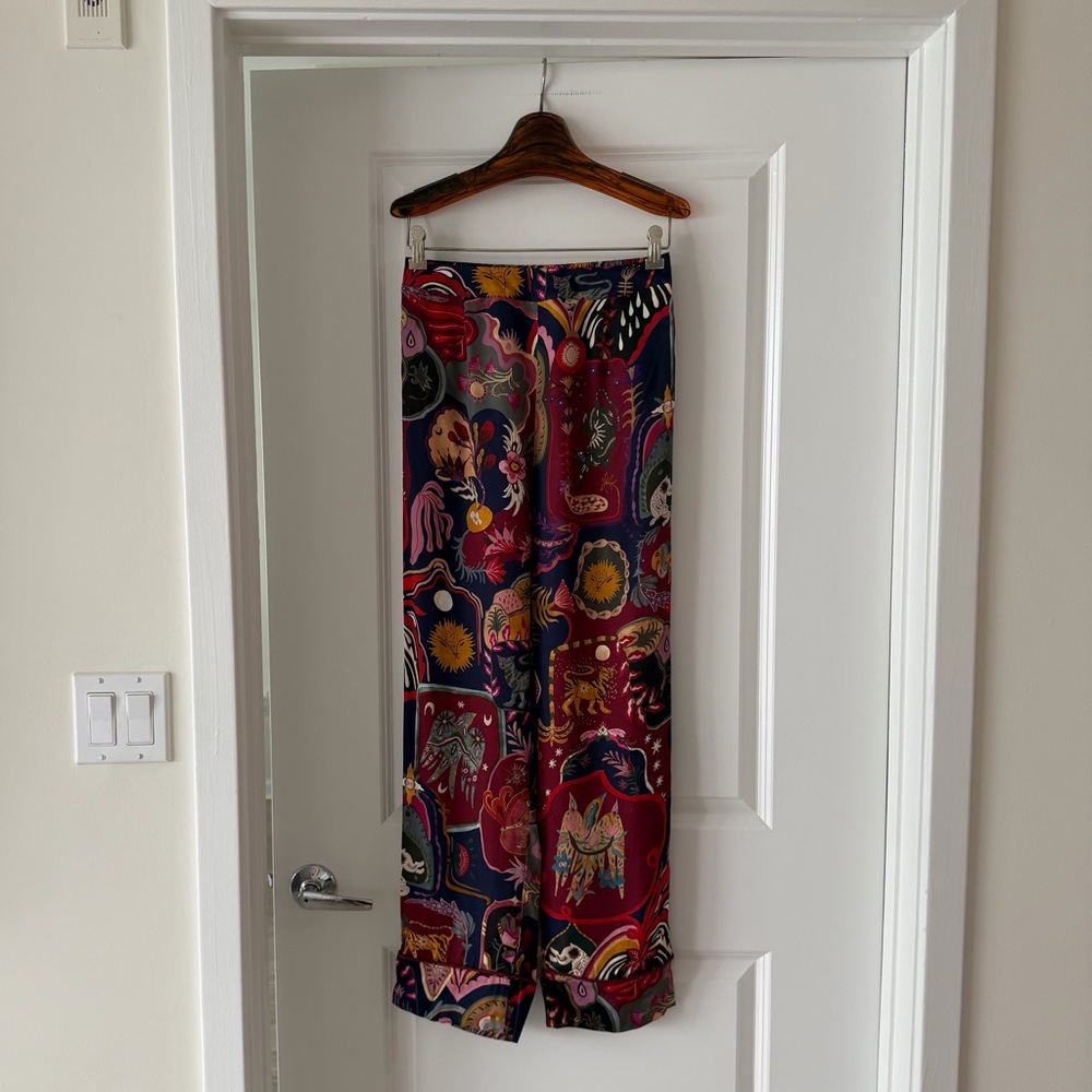 Farm Rio Multicolor Artsy Surreal Land Pants - Picture 6 of 8